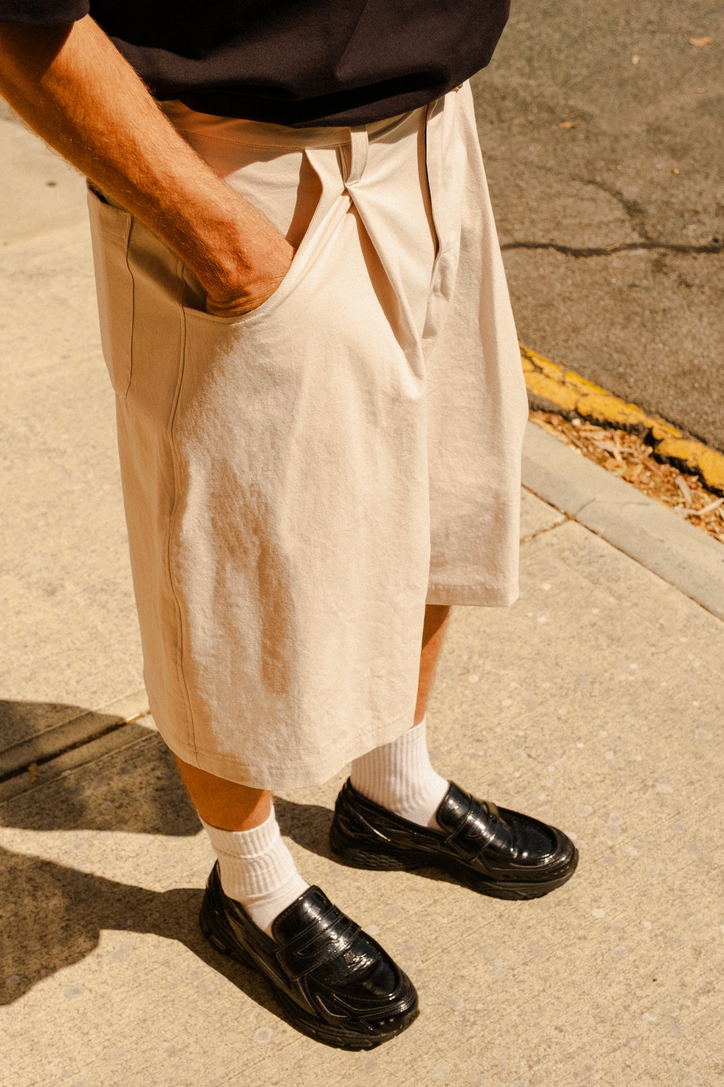 Pleated Shorts - Stone