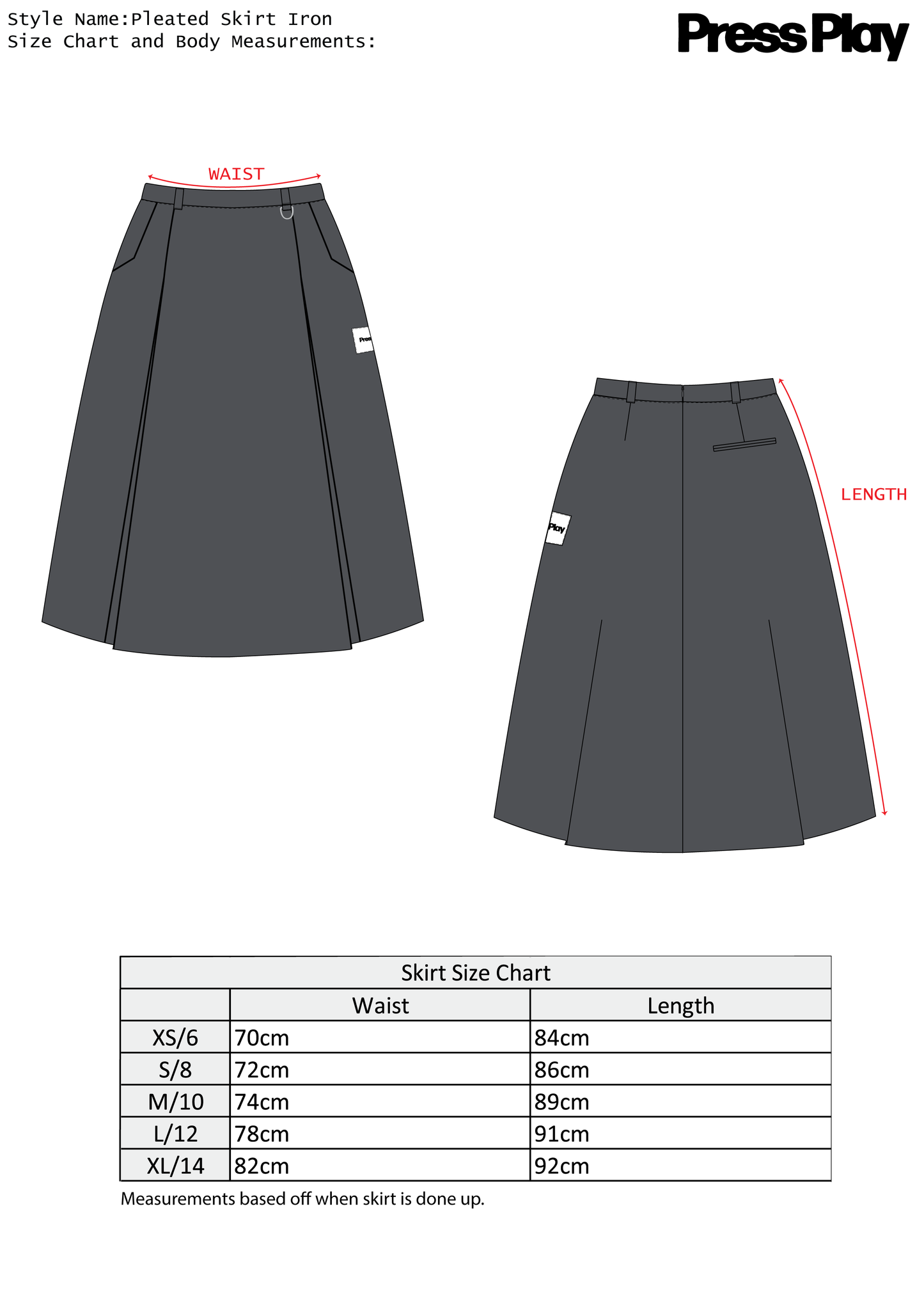 Pleated Skirt - Iron