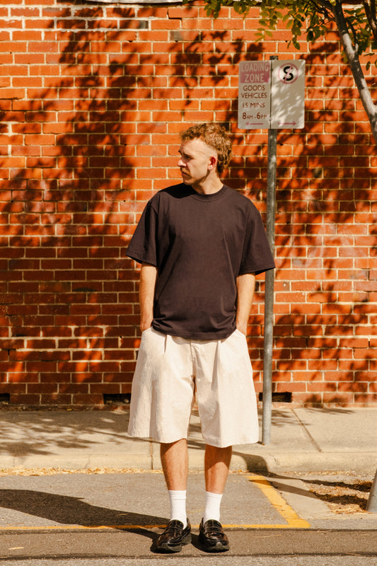 Pleated Shorts - Stone