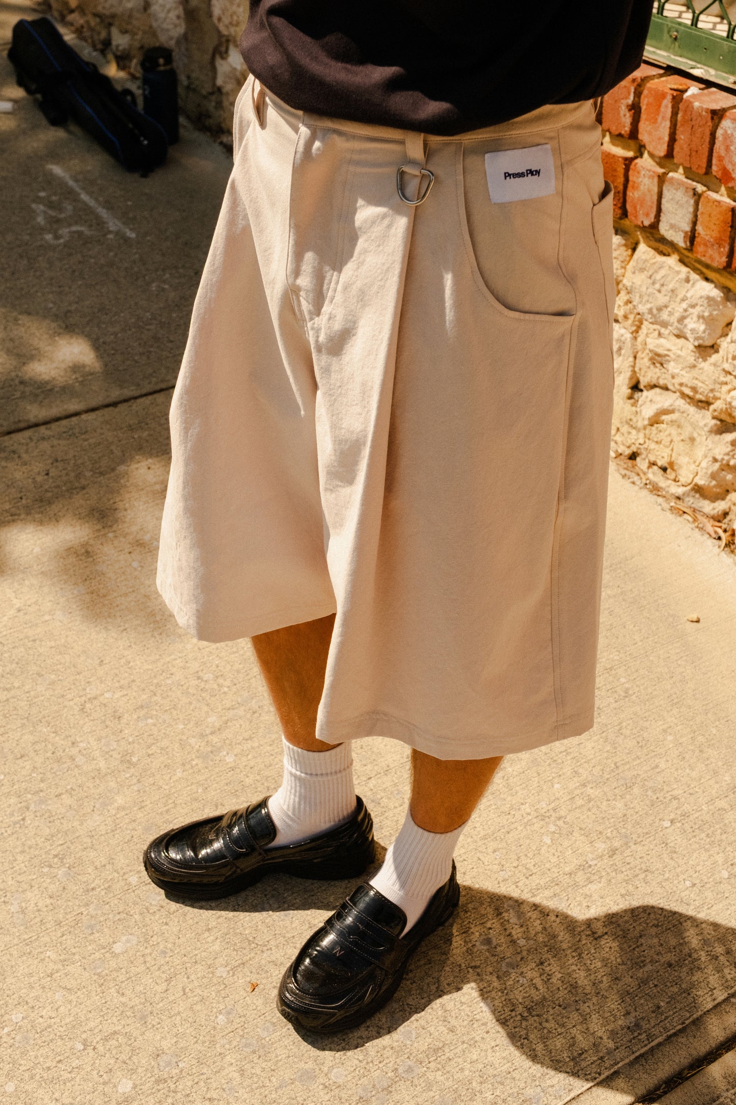 Pleated Shorts - Stone