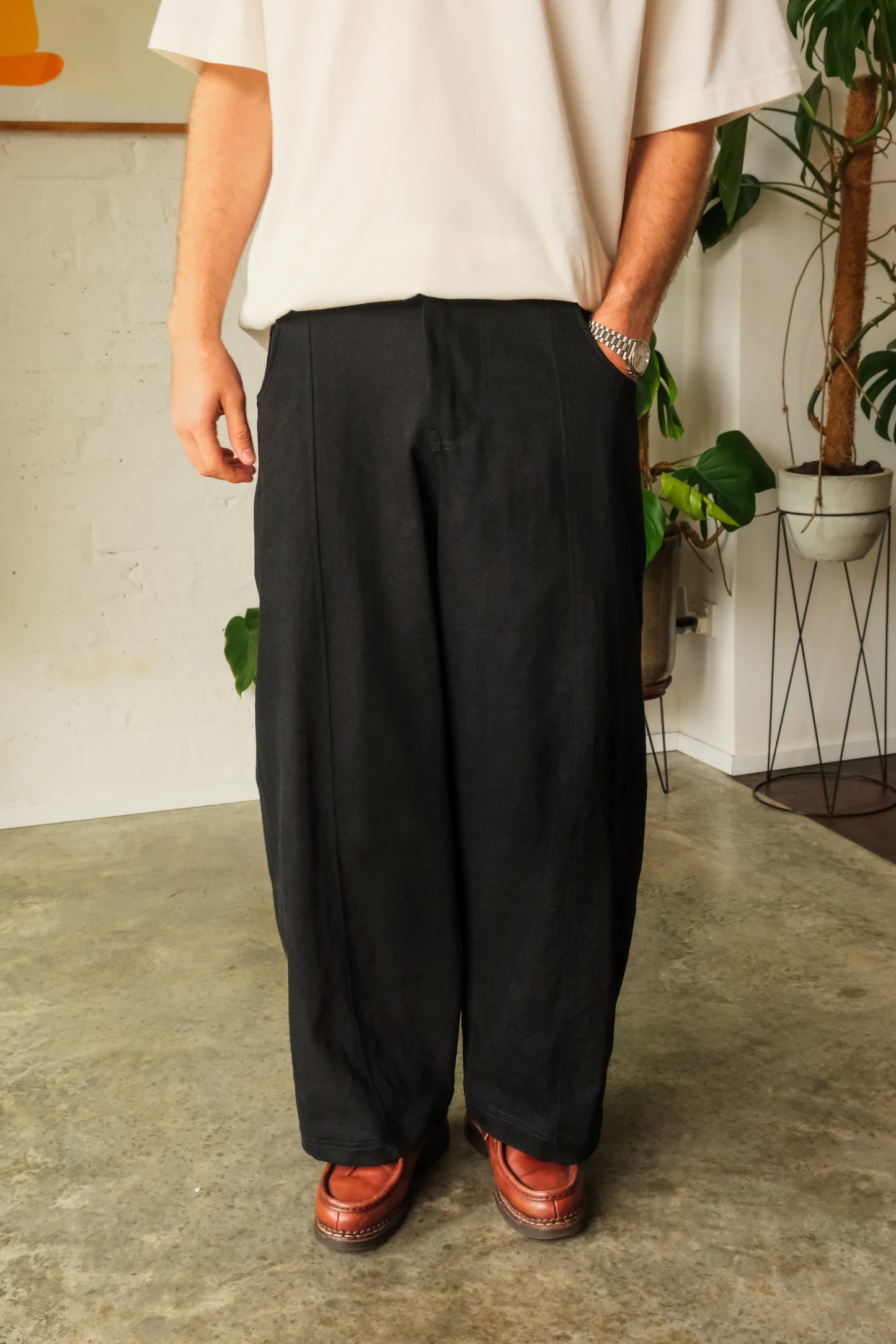 Panelled Jean - Deep Black