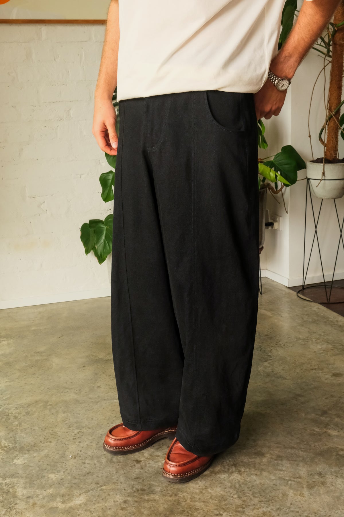 Panelled Jean - Deep Black