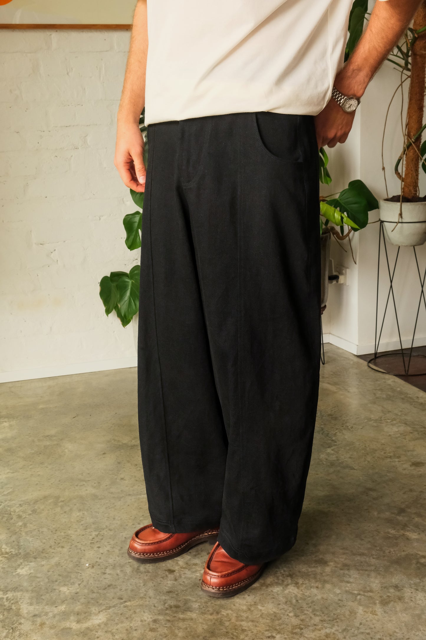 Panelled Jean - Deep Black