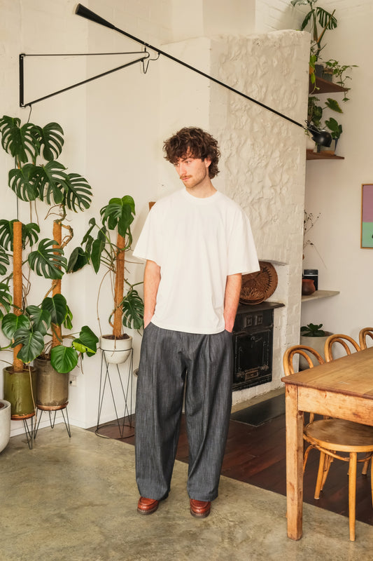 Pleated Jean - Graphite Grey