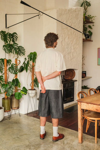 Pleated Shorts - Graphite Grey