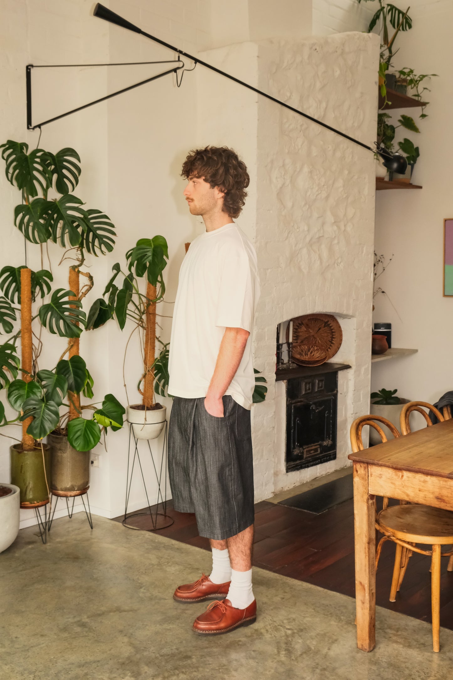 Pleated Shorts - Graphite Grey