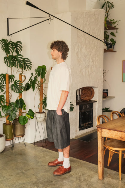 Pleated Shorts - Graphite Grey