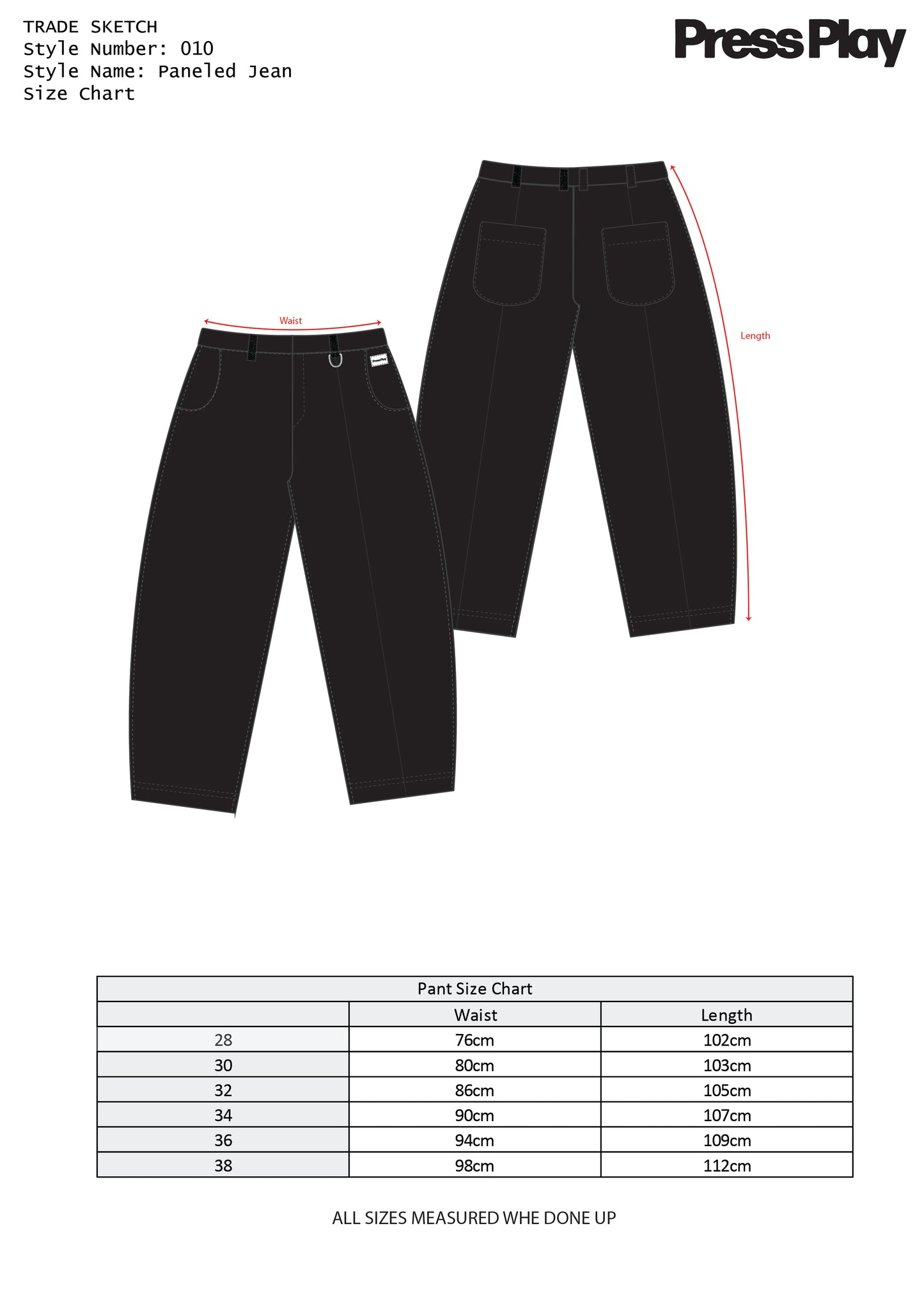 Panelled Jean - Deep Black