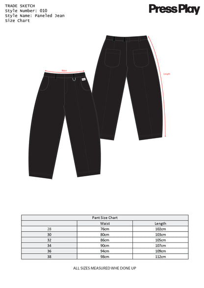 Panelled Jean - Deep Black