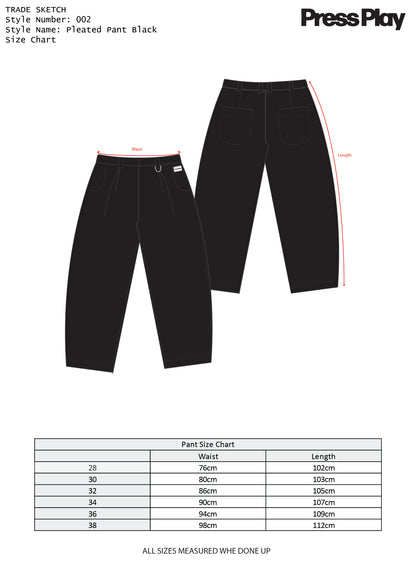 Pleated Pant - Black