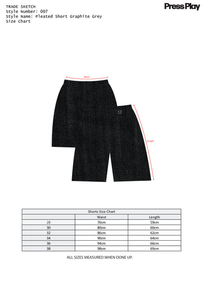 Pleated Shorts - Graphite Grey