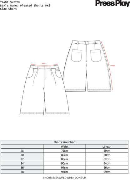 Pleated Shorts - Stone