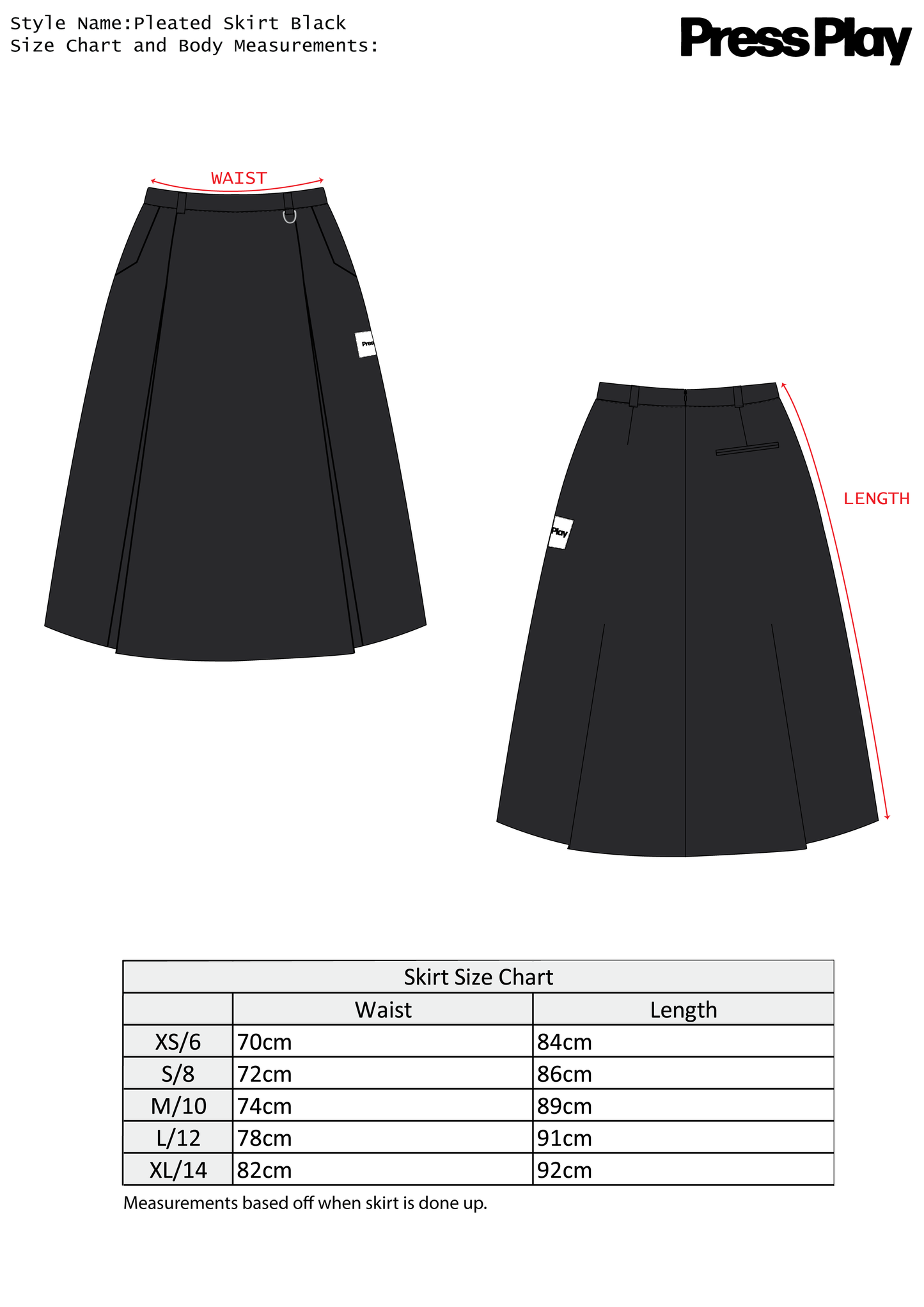 Pleated Skirt - Black